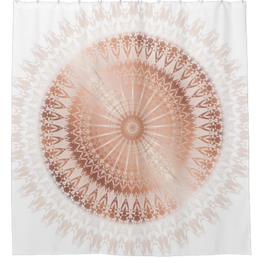 Rideaux De Douche Mandala Moderne en Or Rose (Devant)