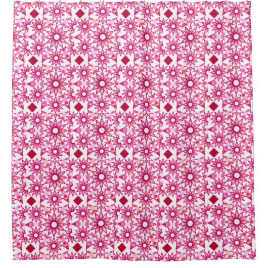 Rideaux De Douche Mandala motif dans les tons roses, marron (Devant)