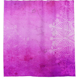 Rideaux De Douche Mandala rose design méditation zen