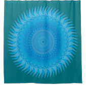 Rideaux De Douche Mandala Soleil Bleu clair (Devant)