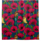 Rideaux De Douche Mangeurs d'abeilles et pavots (Devant)