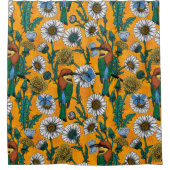 Rideaux De Douche Mangeurs d'abeilles, papillons bleus et marguerite (Devant)