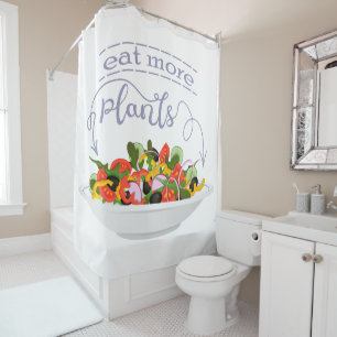 Rideaux De Douche Mangez plus de plantes frais motivation salade let