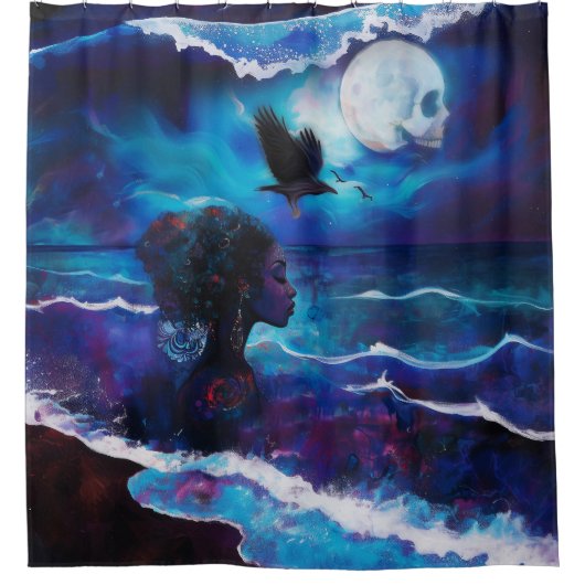 Rideaux De Douche Manifeste intention Occult Dark Witchy AI Art (Devant)