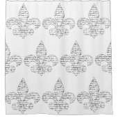 Rideaux De Douche Manuscrit de Fleur de Lis French (Devant)