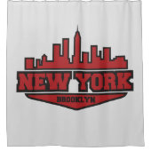 Rideaux De Douche Manuscrit de style de bloc de Brooklyn New York | (Devant)