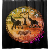 Rideaux De Douche Mara Trompette Gloire Éléphant d'Afrique Zèbre Hui (Devant)