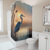 Rideaux De Douche Marais de Blue Heron (En situation)