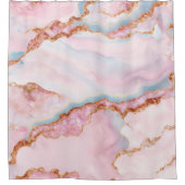 Rideaux De Douche Marble Agate tendance Blue Rose Gold Collection (Devant)
