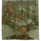Rideaux De Douche Marble Stone Metallic Gold Veins Green Hunter (Devant)
