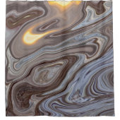 Rideaux De Douche Marbre Abstrait au chocolat, marbre bleu et marbre (Devant)