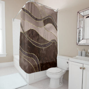 Rideaux De Douche Marbre Agate Gold Glam 4 - paysage