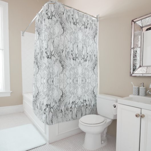Rideaux De Douche Marbre Blanc (En situation)