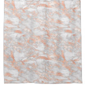 Rideaux De Douche Marbre blanc et Rose or 2 (Devant)