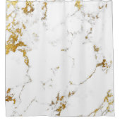 Rideaux De Douche Marbre Blanc Or Gris Carrara Abstrait Luxe VIP (Devant)