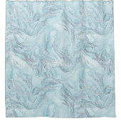 Rideaux De Douche Marbre bleu Aqua Silver (Devant)