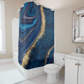 Rideaux De Douche marbre bleu arrière - plan abstrait agate granite  (En situation)