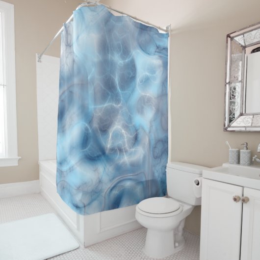 Rideaux De Douche Marbre bleu et violet abstrait (En situation)