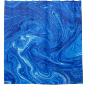 Rideaux De Douche Marbre bleu simple et élégant Artwork Abstrait| (Devant)