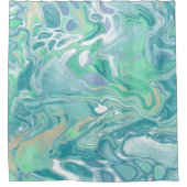 Rideaux De Douche Marbre bleu turquoise (Devant)