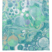 Rideaux De Douche Marbre bleu turquoise (Devant)