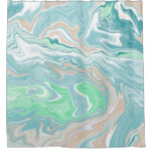 Rideaux De Douche Marbre bleu turquoise (Devant)