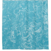 Rideaux De Douche Marbre bleu turquoise et blanc abstrait (Devant)