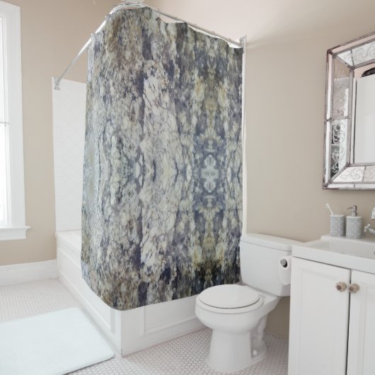 Rideaux De Douche Marbre Brown et gris (En situation)