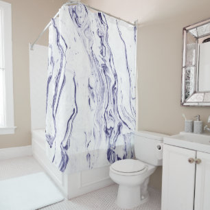Rideaux De Douche Marbre de bleu marine