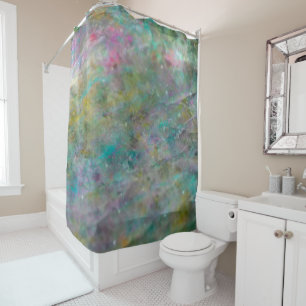 Rideaux De Douche Marbre de cristal de roche multicolore arc-en-ciel