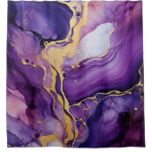 Rideaux De Douche Marbre d'encre liquide Rose violet (Devant)