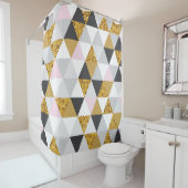 Rideaux De Douche Marbre doré, texture géométrique transparente (En situation)