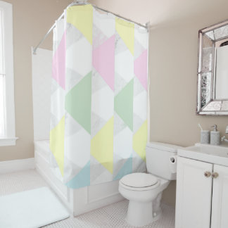 Rideaux De Douche Marbre et triangles colorés