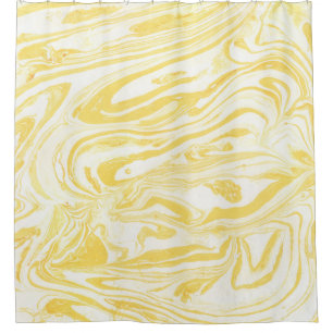 Rideaux De Douche Marbre jaune élégant : Texture dessinée à la main