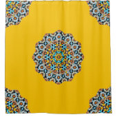 Rideaux De Douche Marbre jaune et turquise Mosaïque marocaine (Devant)