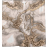 Rideaux De Douche Marbre liquide - perle et or (Devant)