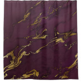 Rideaux De Douche Marbre moderne profond violet et doré (Devant)