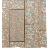 Rideaux De Douche Marbre Neutre Faux Pompéi Rose et Marbre Vert (Devant)