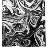 Rideaux De Douche Marbre noir blanc Swirl élégant chic tendance (Devant)