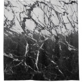 Rideaux De Douche Marbre noir et blanc Moderne Glam Tendance (Devant)