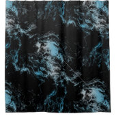 Rideaux De Douche marbre noir et bleu abstrait (Devant)