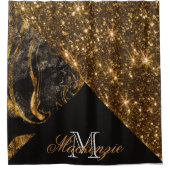 Rideaux De Douche Marbre noir et Parties scintillant (Devant)