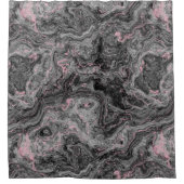 Rideaux De Douche Marbre noir, rose et gris abstrait (Devant)