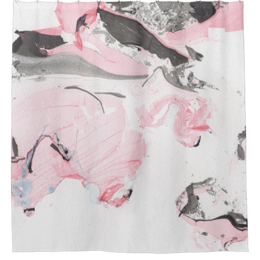 Rideaux De Douche Marbre noir rose : main tirée (Devant)