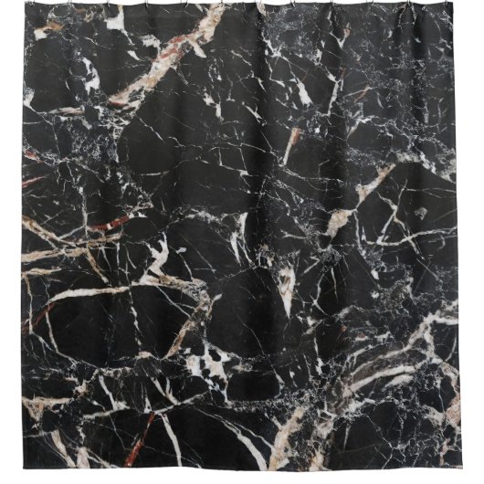 Rideaux De Douche Marbre noir : texture abstraite naturelle. (Devant)