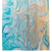 Rideaux De Douche Marbre or turquoise argent, beau, élégant, Ma (Devant)