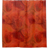 Rideaux De Douche marbre orange et rouge abstrait (Devant)