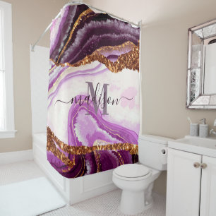 Rideaux De Douche Marbre pourpre et Parties scintillant