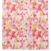 Rideaux De Douche Marbre rétro Abstrait Motif rose jaune rouge (Devant)