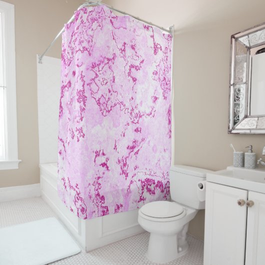 Rideaux De Douche Marbre rose abstrait (En situation)